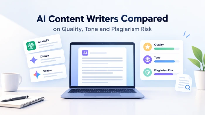 AI Content Writers Compared on Quality, Tone and Plagiarism Risk